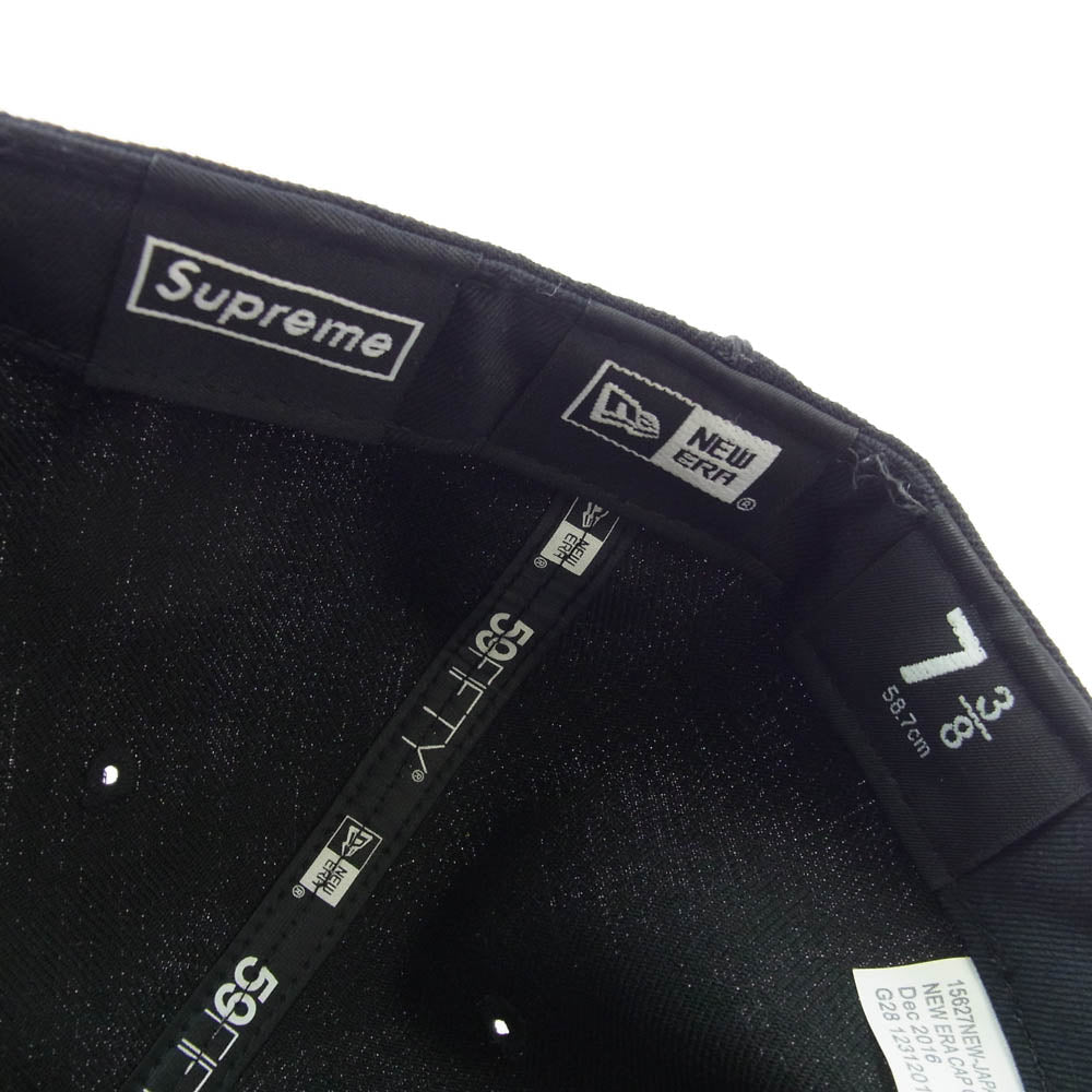Supreme シュプリーム × NEW ERA ニューエラ Box Logo Cap ボックス ロゴ ベースボール キャップ ブラック系 58.7cm【中古】