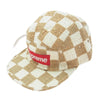 Supreme シュプリーム 19SS Checkerboard Boucle Camp Cap チェック柄 ボックスロゴ キャンプキャップ 帽子 ブラウン系 オフホワイト系【極上美品】【中古】