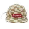 Supreme シュプリーム 19SS Checkerboard Boucle Camp Cap チェック柄 ボックスロゴ キャンプキャップ 帽子 ブラウン系 オフホワイト系【極上美品】【中古】