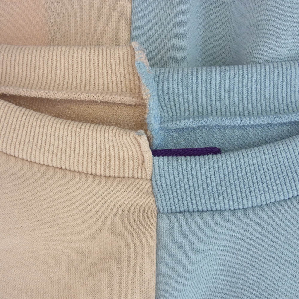 THE NORTH FACE ノースフェイス NT3916N PURPLE LABEL パープルレーベル Asymmetry Logo Tee アシンメトリーロゴ ドッキング Tシャツ 半袖カットソー ピンク系 ライトブルー系 S【新古品】【未使用】【中古】