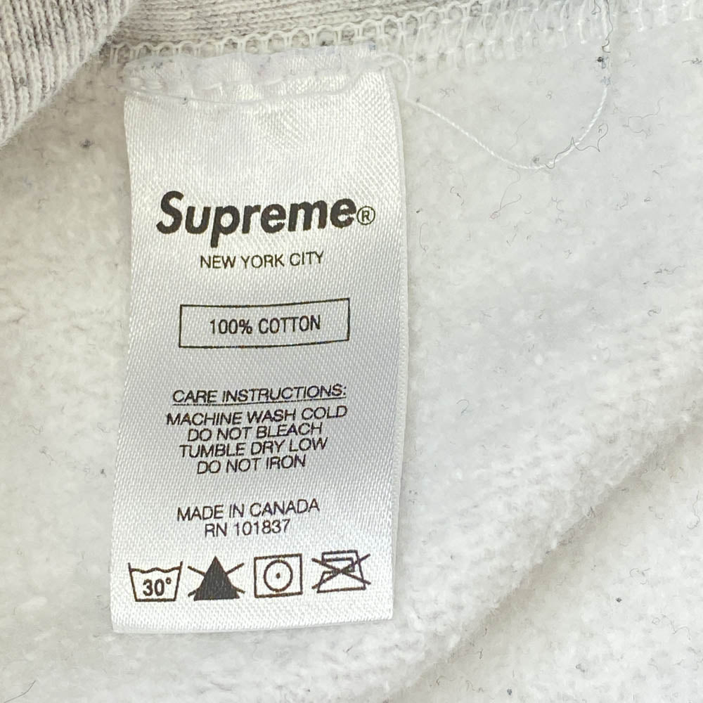 Supreme シュプリーム 18AW Classic Script Hooded Sweatshirt クラシック スプリクトロゴ刺繍 プルオーバースウェットパーカー フーディー グレー系 M【中古】