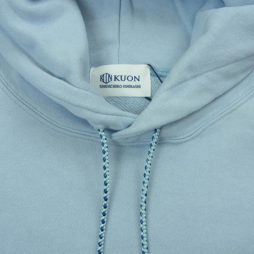 KUON クオン 114CS022000 Kumihimo Hoodie 組み紐 フーディ プルオーバー パーカー ライトブルー系 Sax L【極上美品】【中古】