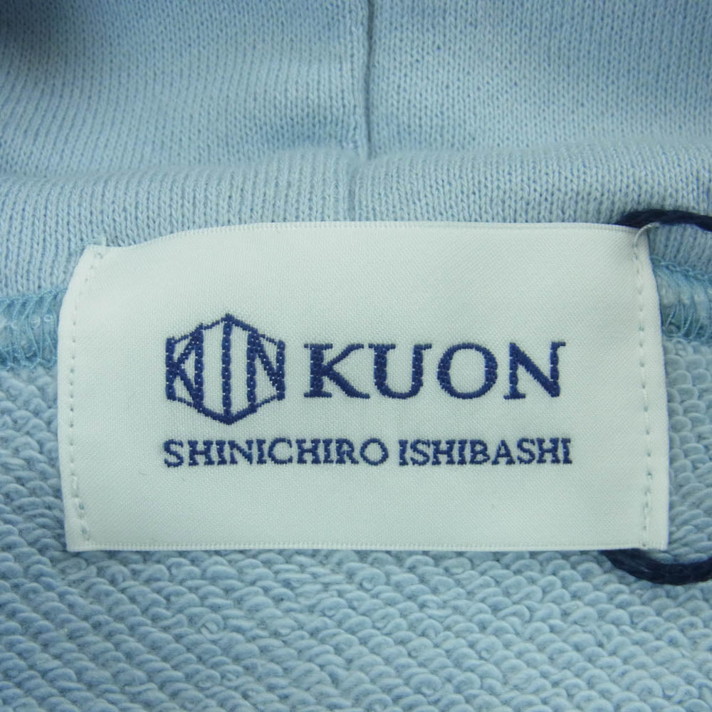 KUON クオン 114CS022000 Kumihimo Hoodie 組み紐 フーディ プルオーバー パーカー ライトブルー系 Sax L【極上美品】【中古】