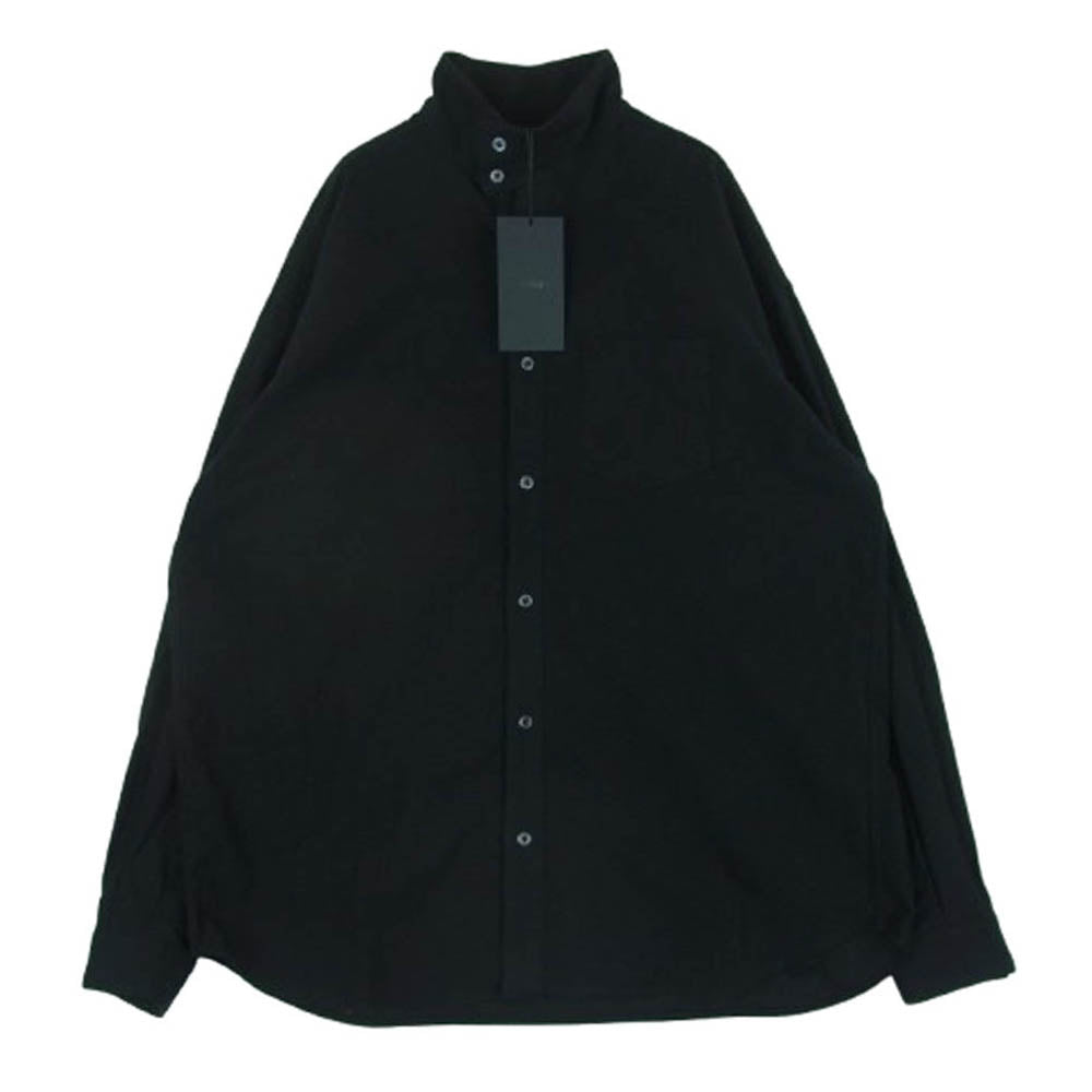 ユハ 10200705 SOFT SUEDE HIGH NECK SHIRT ソフト スエード ハイネック 長袖 シャツ 日本製 ブラック系 4【中古】