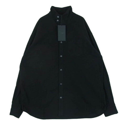 ユハ 10200705 SOFT SUEDE HIGH NECK SHIRT ソフト スエード ハイネック 長袖 シャツ 日本製 ブラック系 4【中古】