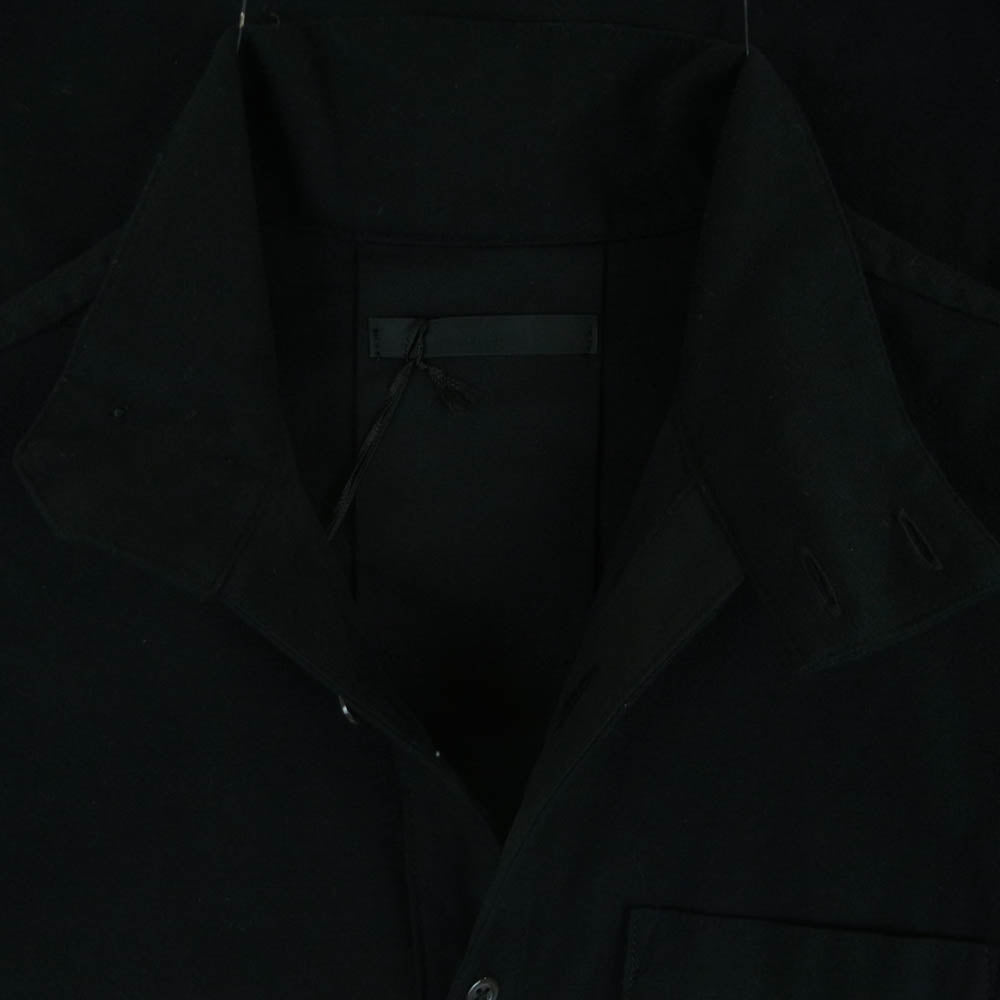 ユハ 10200705 SOFT SUEDE HIGH NECK SHIRT ソフト スエード ハイネック 長袖 シャツ 日本製 ブラック系 4【中古】