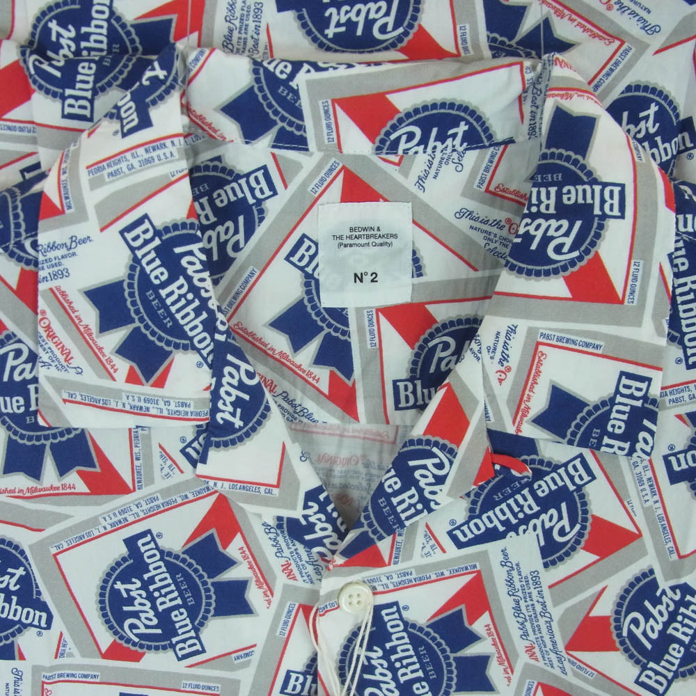 BEDWIN & THE HEARTBREAKERS ベドウィンアンドザハートブレイカーズ 25SS 25SB1748 Pabst Ex. S/S OPEN COLLAR SHIRT COLIN 総柄 レーヨン オープンカラー アロハ 半袖 シャツ マルチカラー系 MIX 2【新古品】【未使用】【中古】