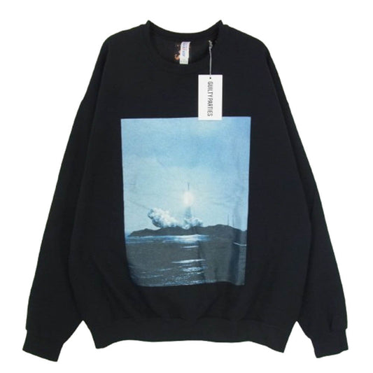 WACKO MARIA ワコマリア JIROKONAMI-WM-SS02 JIRO KONAMI 小浪次郎 CREW NECK SWEAT SHIRT クルーネック スウェット シャツ ブラック系 XL【中古】