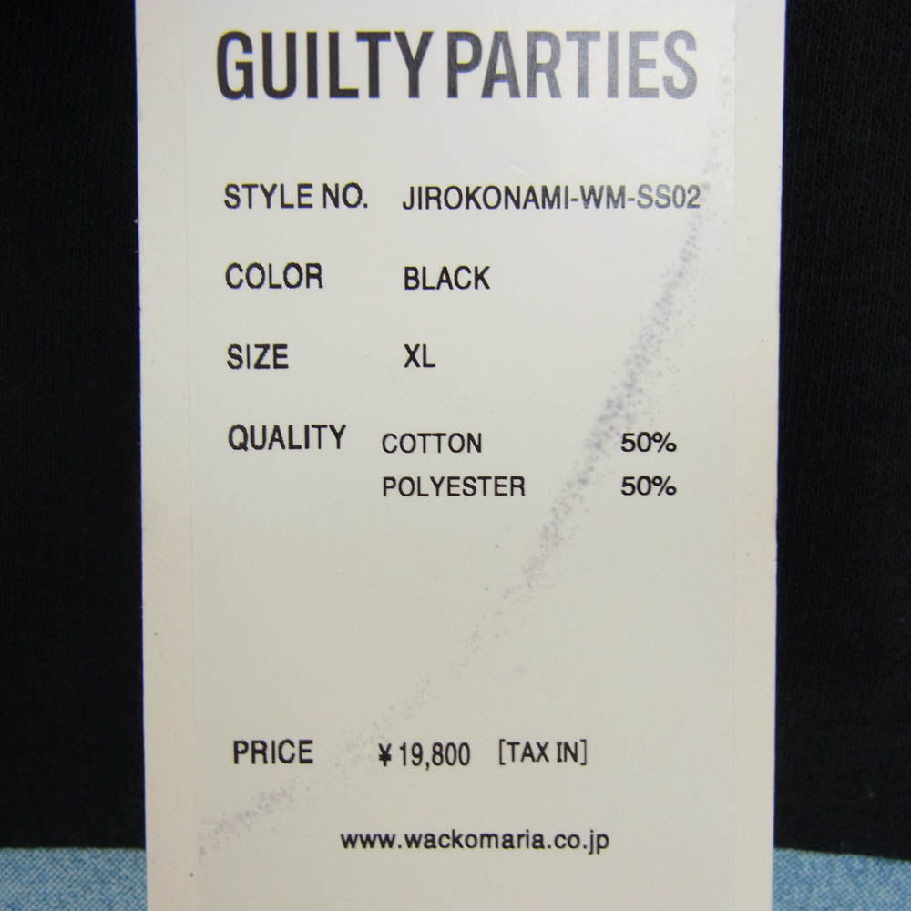 WACKO MARIA ワコマリア JIROKONAMI-WM-SS02 JIRO KONAMI 小浪次郎 CREW NECK SWEAT SHIRT クルーネック スウェット シャツ ブラック系 XL【中古】