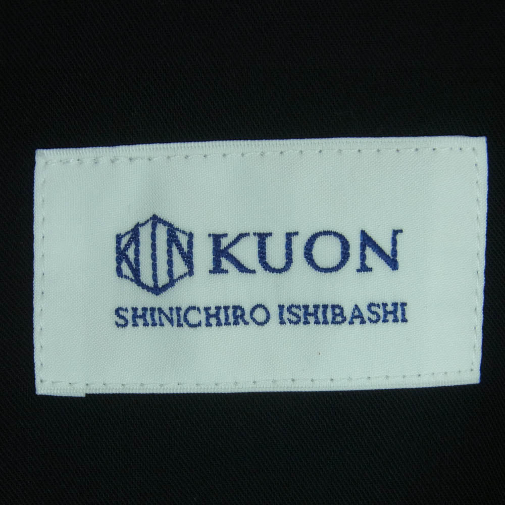KUON クオン 115SH111800 Sashiko Camp Collar Shirt  刺し子 オープンカラー レーヨン 半袖 シャツ ブラック系 M【極上美品】【中古】