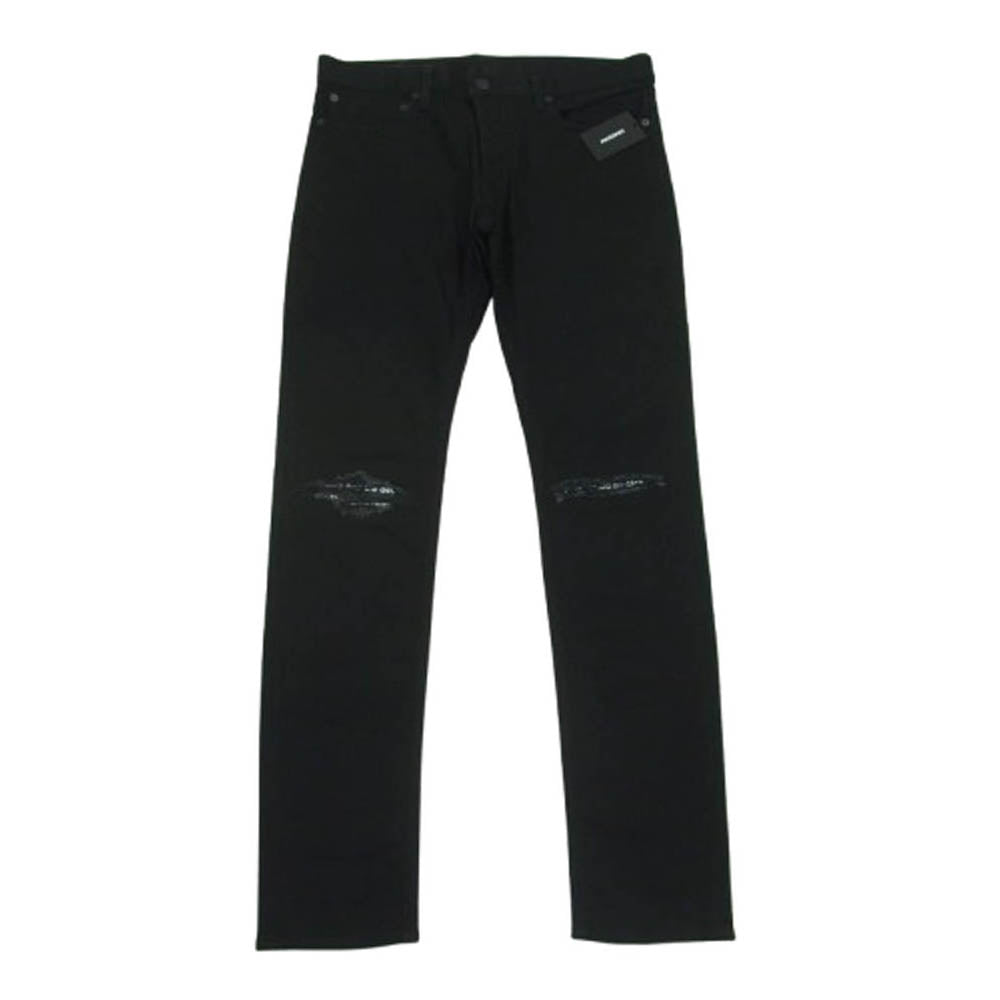 MINEDENIM マインデニム 2011-1001 Slim STR 5pocket OWS リペア クラッシュ 加工 ブラック デニム パンツ ブラック系 9【極上美品】【中古】