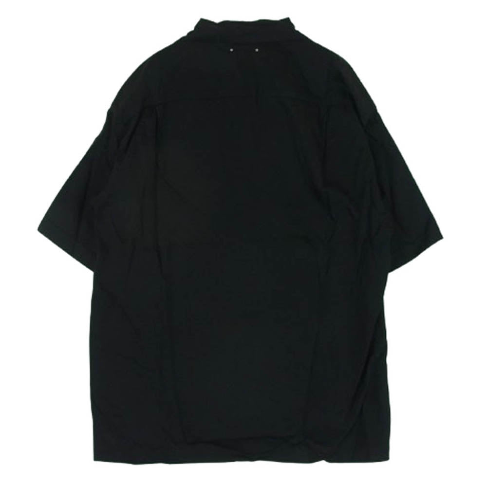 MINEDENIM マインデニム 2504-5002 Cu.Denim Boot Crest Open Collar SH 4ozライトオンス デニム キュプラ糸 ウエスタンブーツ柄 刺繍 オープンカラー 半袖 シャツ ブラック系 1【極上美品】【中古】