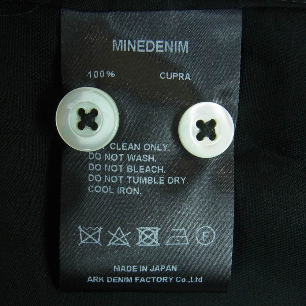 MINEDENIM マインデニム 2504-5002 Cu.Denim Boot Crest Open Collar SH 4ozライトオンス デニム キュプラ糸 ウエスタンブーツ柄 刺繍 オープンカラー 半袖 シャツ ブラック系 1【極上美品】【中古】