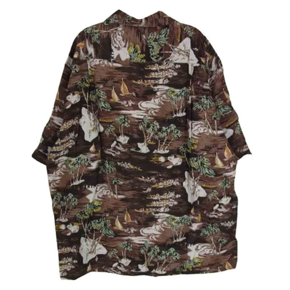 WACKO MARIA ワコマリア 25SS 25SSE-WMS-HI04 HAWAIIAN S/S SHIRT オープンカラー レーヨン ハワイアン 半袖 シャツ ブラウン系 L【極上美品】【中古】