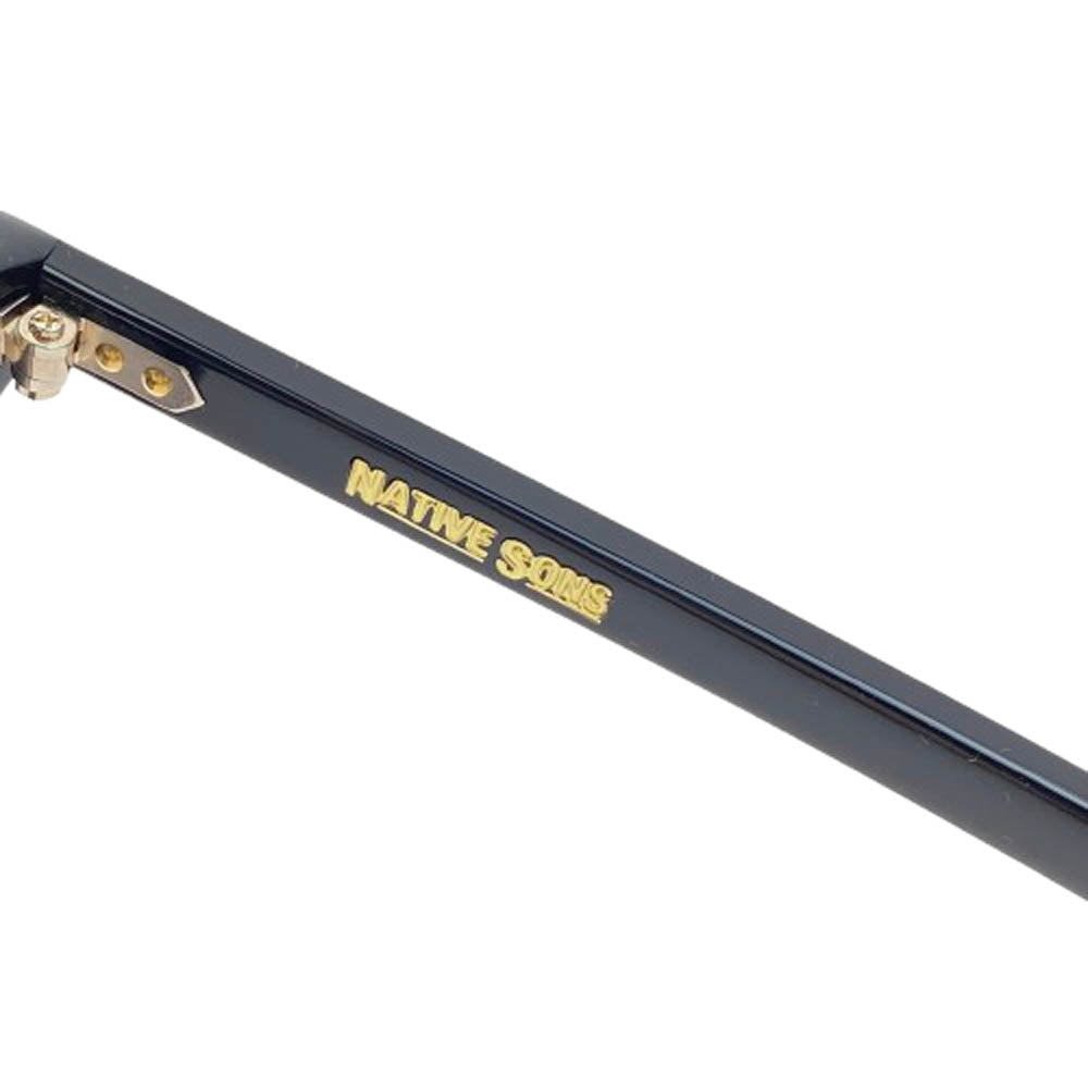 WACKO MARIA ワコマリア NATIVE SONS GLASSES GUERRERO ネイティブサンズ ウェリントン サングラス メガネ ブラック系 46.2□22.5-144【中古】