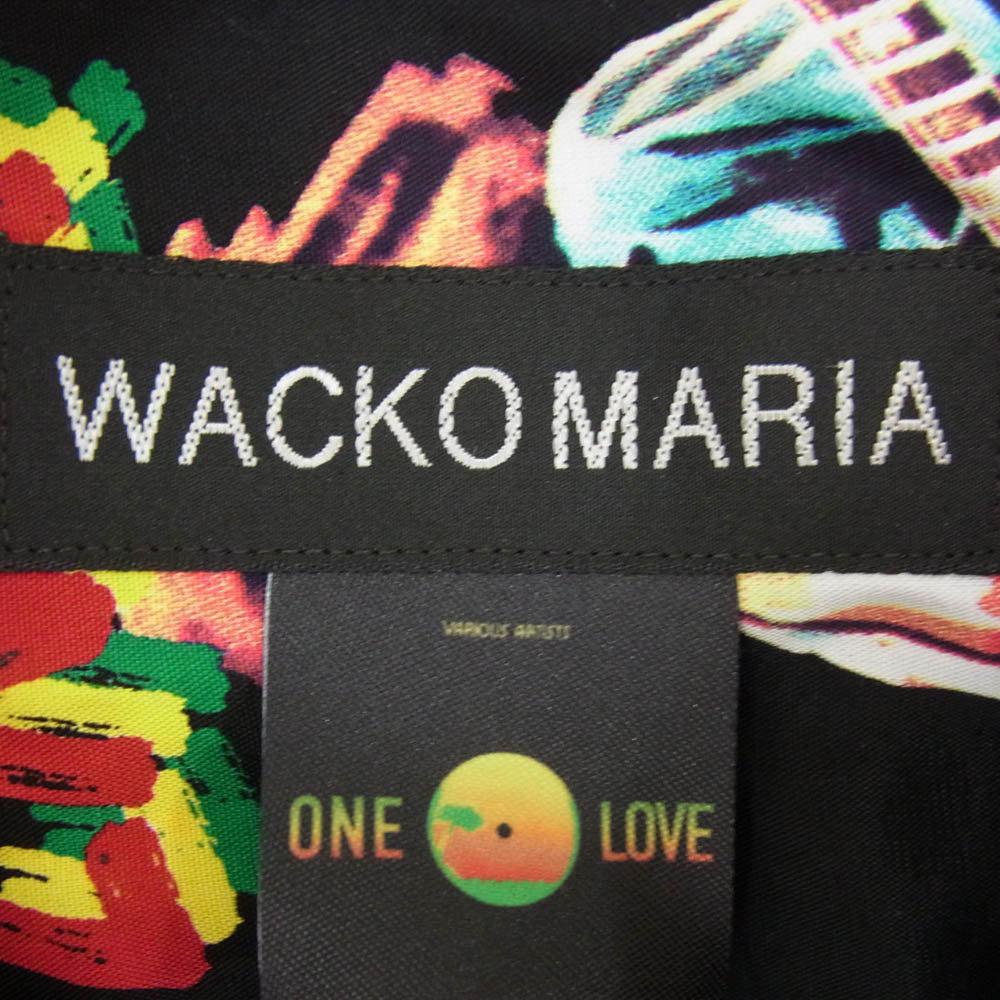 WACKO MARIA ワコマリア 24AW BOBMARLEY-WM-HI09 BOB MARLEY / HAWAIIAN S/S SHIRT ボブマーリー オープンカラー レーヨン ハワイアン 半袖 シャツ ブラック系 M【極上美品】【中古】