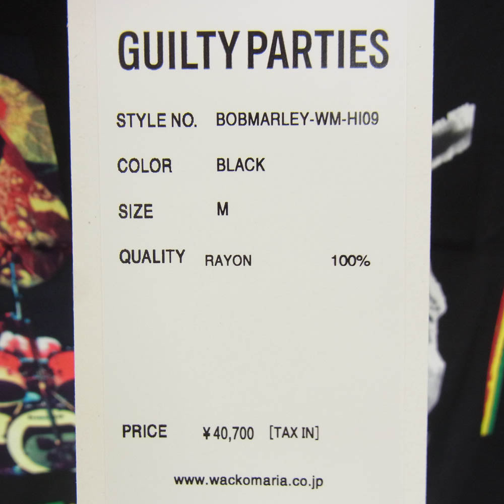 WACKO MARIA ワコマリア 24AW BOBMARLEY-WM-HI09 BOB MARLEY / HAWAIIAN S/S SHIRT ボブマーリー オープンカラー レーヨン ハワイアン 半袖 シャツ ブラック系 M【極上美品】【中古】