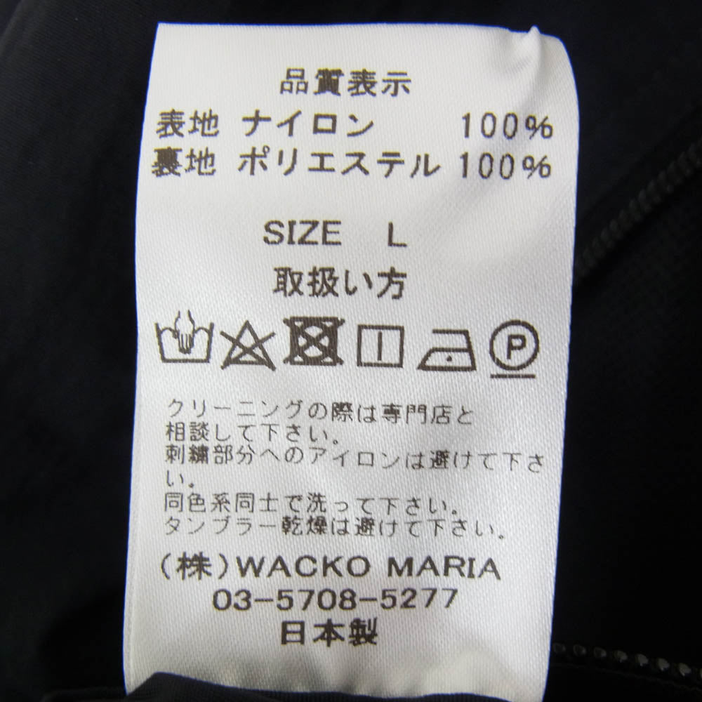 WACKO MARIA ワコマリア 24AW 24FW-WMO-TJ01 NYLON TRACK JACKET ナイロン トラック ジャケット ブラック系 L【極上美品】【中古】