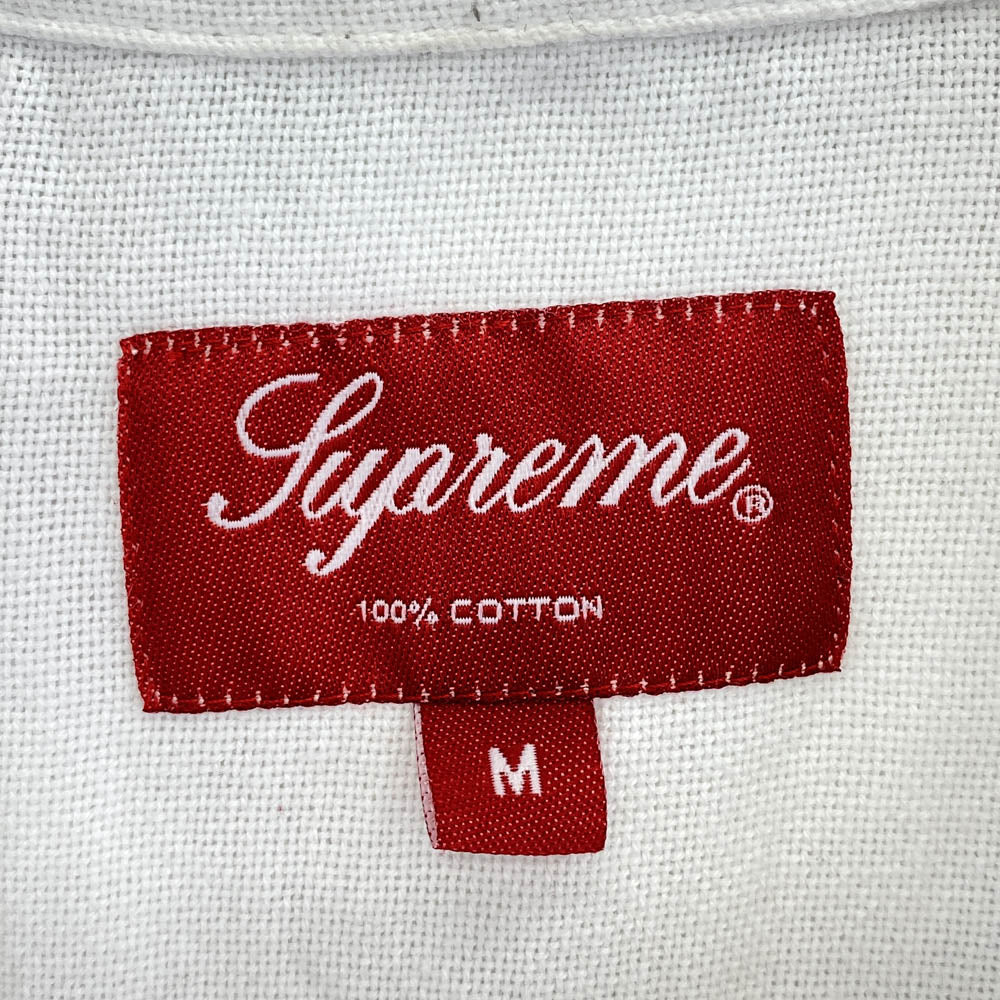 Supreme シュプリーム 20SS Embroidered S/S Shirt エンブロイダリー 刺繍 半袖 シャツ ホワイト系 M【中古】