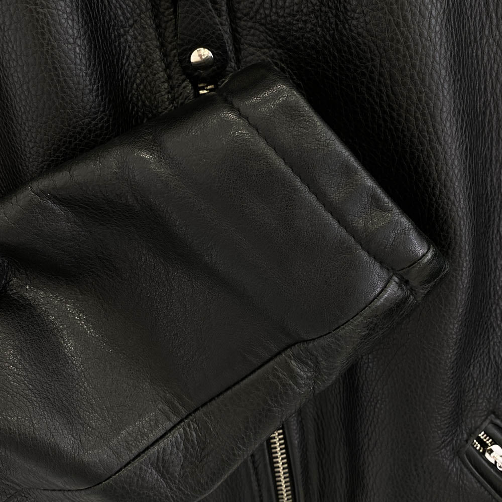 Supreme シュプリーム 17SS J20S7 USA製  Schott ショット leather work jacket レザージャケット ブルゾン シングル ライダース ジャケット ブラック系 M【中古】