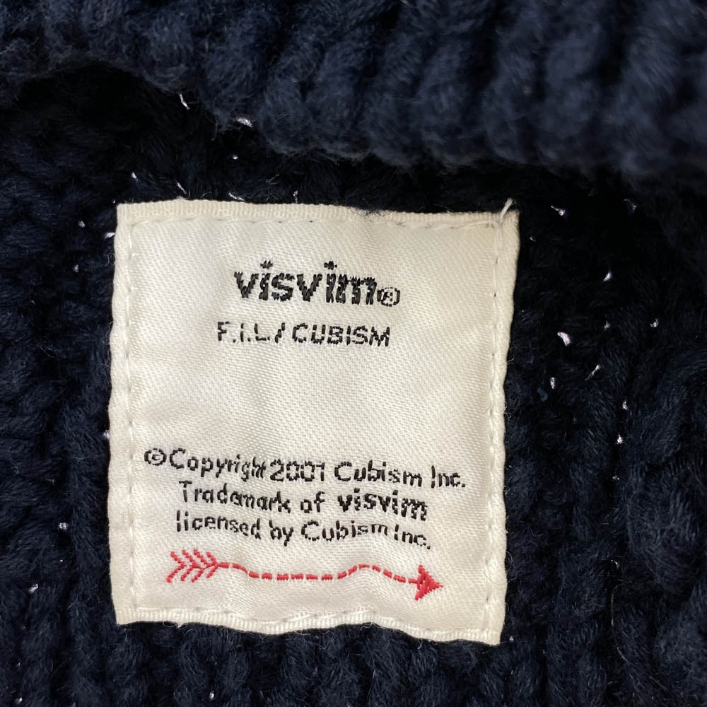 VISVIM ビズビム 19AW 0119103003035 CABLE KNIT CAP COTTON LINEN コットン リネン ケーブル ニット キャップ ネイビー系【中古】