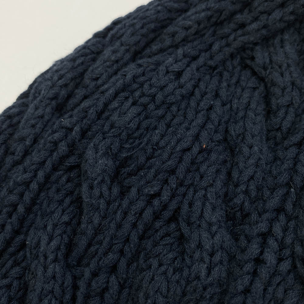 VISVIM ビズビム 19AW 0119103003035 CABLE KNIT CAP COTTON LINEN コットン リネン ケーブル ニット キャップ ネイビー系【中古】