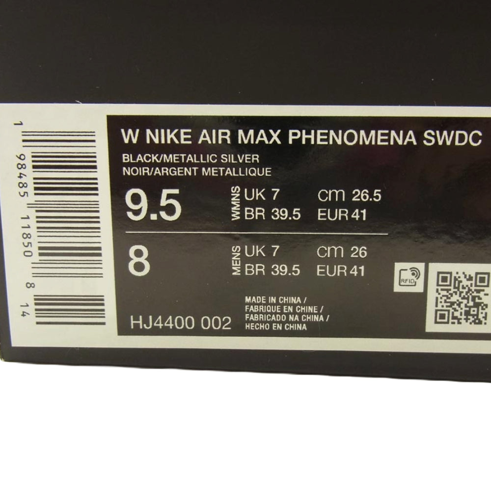 NIKE ナイキ HJ4400-002 × SWDC Women's Air Max Phenomena Black Metallic Silver セリーナ ウィリアムズ デザインクルー  ウィメンズ エアマックス フェノメナ  ブラック メタリックシルバー スニーカー ブラック系 26.5cm【新古品】【未使用】【中古】