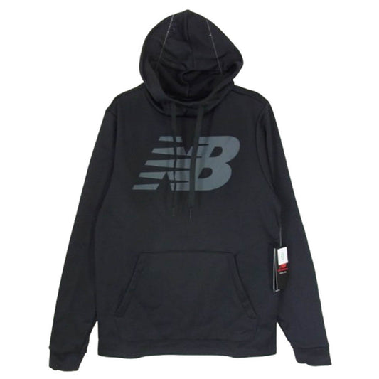 NEW BALANCE ニューバランス MT23021 ロゴプリント フリース プルオーバーパーカー ブラック系 M【新古品】【未使用】【中古】