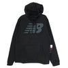 NEW BALANCE ニューバランス MT23021 ロゴプリント フリース プルオーバーパーカー ブラック系 L【新古品】【未使用】【中古】