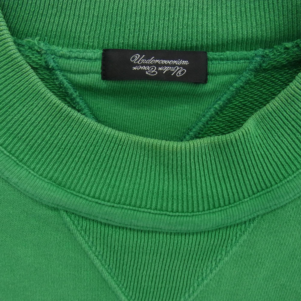 UNDERCOVER アンダーカバー 08AW B4804 サイドジップ アーチロゴ クルーネック スウェット グリーン系 2【中古】