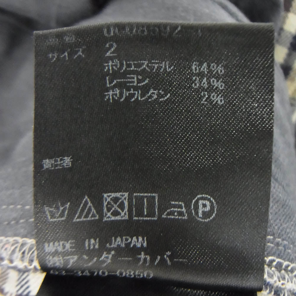 UNDERCOVER アンダーカバー UCU8592-1 膝ジップ ストレッチ チェック パンツ ベージュ系 2【中古】
