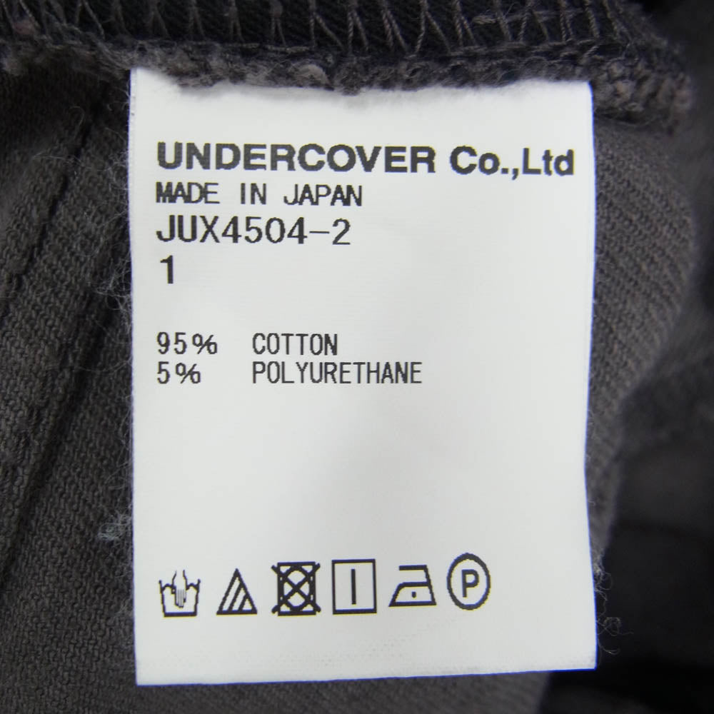 UNDERCOVER アンダーカバー 19AW JUX4504-2 JohnUNDERCOVER ヒップパッチ切替 ストレッチ カツラギ スリム パンツ グレー系【中古】