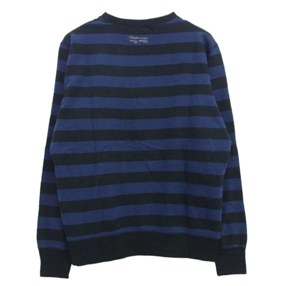 UNDERCOVER アンダーカバー 14AW N4801 ボーダー クルーネック スウェット ネイビー系 2【中古】