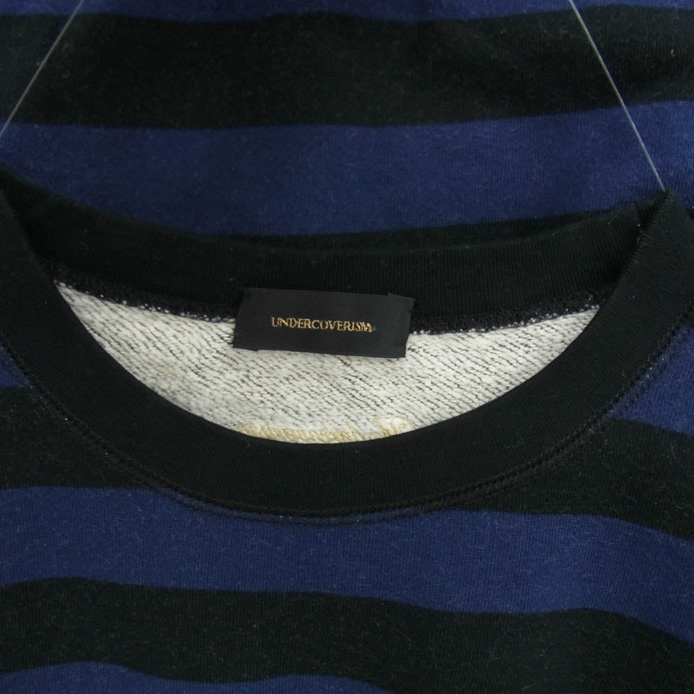 UNDERCOVER アンダーカバー 14AW N4801 ボーダー クルーネック スウェット ネイビー系 2【中古】