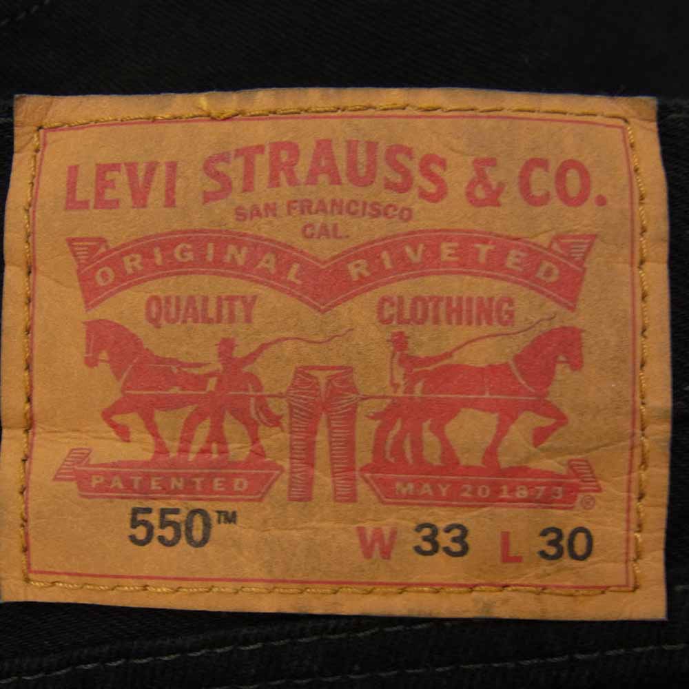 Levi's リーバイス 550 ジッパーフライ テーパード ブラック デニムパンツ ブラック系 33【中古】