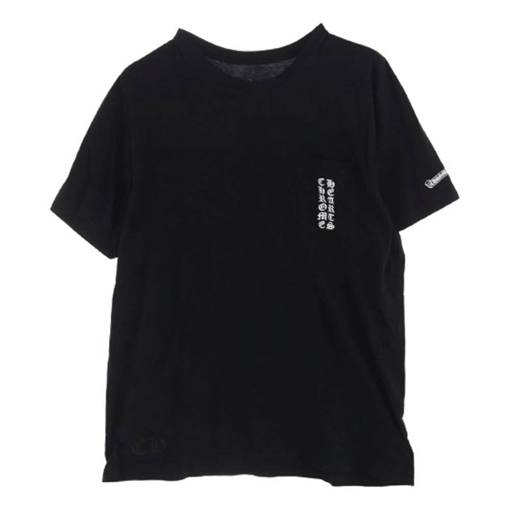 CHROME HEARTS クロムハーツ（原本無） 2024年心斎橋店購入時レシート原本付属 CH T-SHRT LTD 大阪限定 リミテッドエディション ポケット付き スクロールラベルプリント 半袖 クルーネック Tシャツ ブラック系 XL【中古】