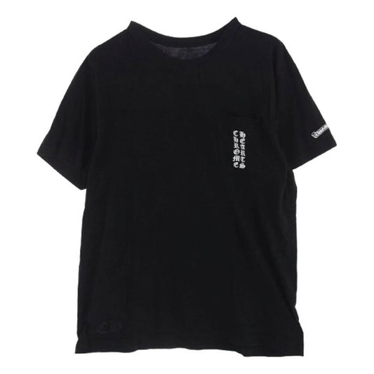 CHROME HEARTS クロムハーツ（原本無） 2024年心斎橋店購入時レシート原本付属 CH T-SHRT LTD 大阪限定 リミテッドエディション ポケット付き スクロールラベルプリント 半袖 クルーネック Tシャツ ブラック系 XL【中古】