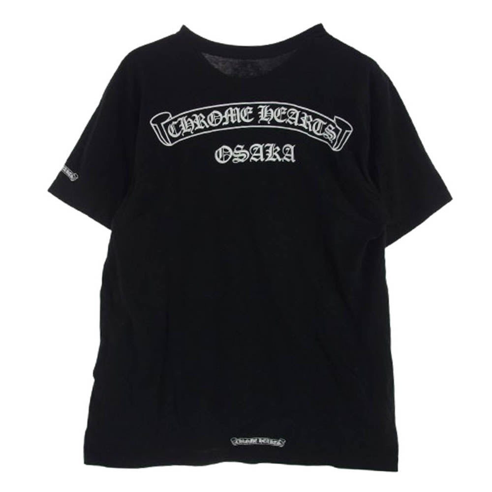 CHROME HEARTS クロムハーツ（原本無） 2024年心斎橋店購入時レシート原本付属 CH T-SHRT LTD 大阪限定 リミテッドエディション ポケット付き スクロールラベルプリント 半袖 クルーネック Tシャツ ブラック系 XL【中古】