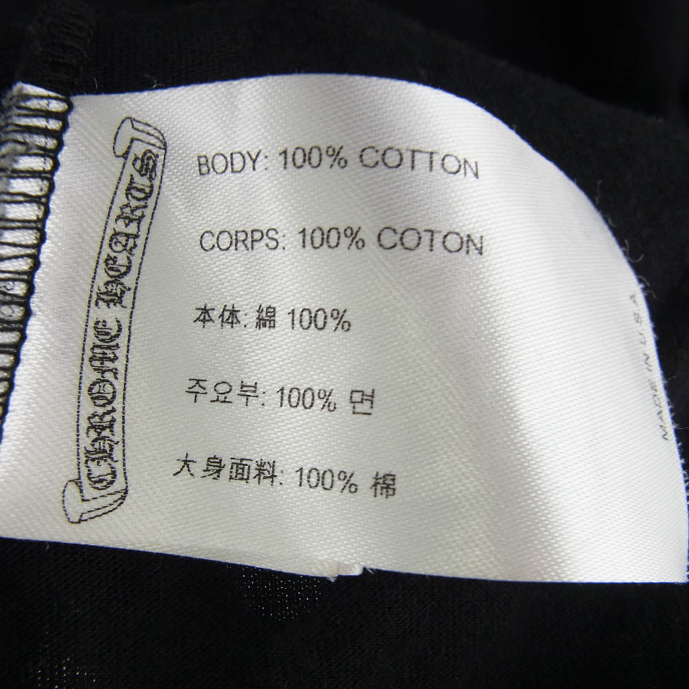 CHROME HEARTS クロムハーツ（原本無） 2024年心斎橋店購入時レシート原本付属 CH T-SHRT LTD 大阪限定 リミテッドエディション ポケット付き スクロールラベルプリント 半袖 クルーネック Tシャツ ブラック系 XL【中古】