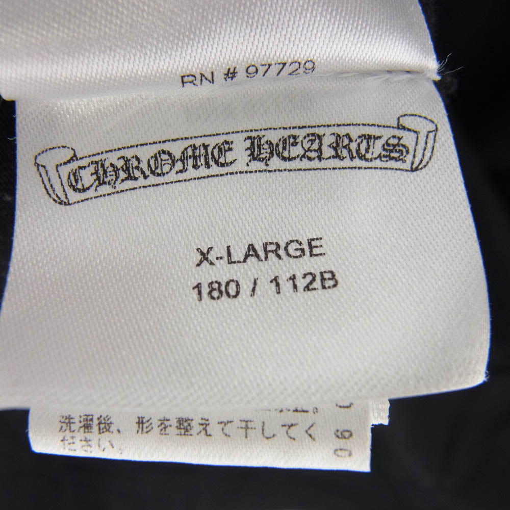 CHROME HEARTS クロムハーツ（原本無） 2024年心斎橋店購入時レシート原本付属 CH T-SHRT LTD 大阪限定 リミテッドエディション ポケット付き スクロールラベルプリント 半袖 クルーネック Tシャツ ブラック系 XL【中古】