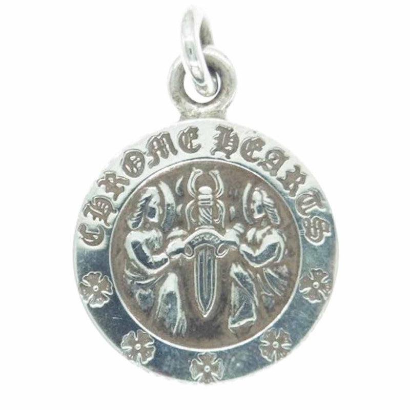 CHROME HEARTS クロムハーツ（原本無） 2025年銀座店購入時レシート原本付属 CHRM ANGL MDL エンジェルメダル V2 チャーム ペンダントトップ シルバー系【中古】