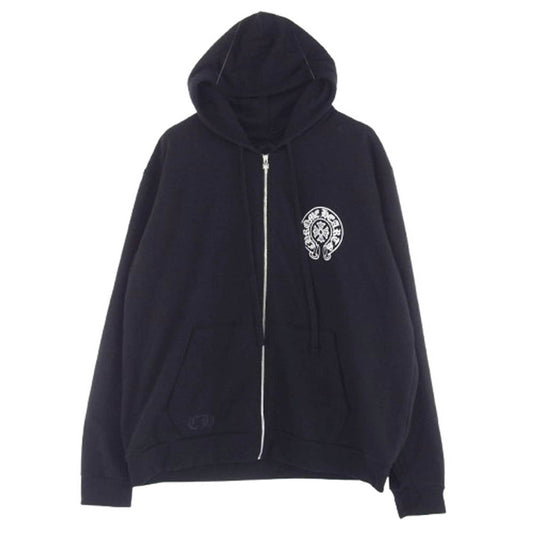 CHROME HEARTS クロムハーツ（原本無） 2025年グランフロント大阪店購入時レシート原本付属 SWTSHRT HD ZIP 大阪限定 ダガージップ ホースシュープリント フルジップ パーカー フーディー ブラック系 XL【中古】