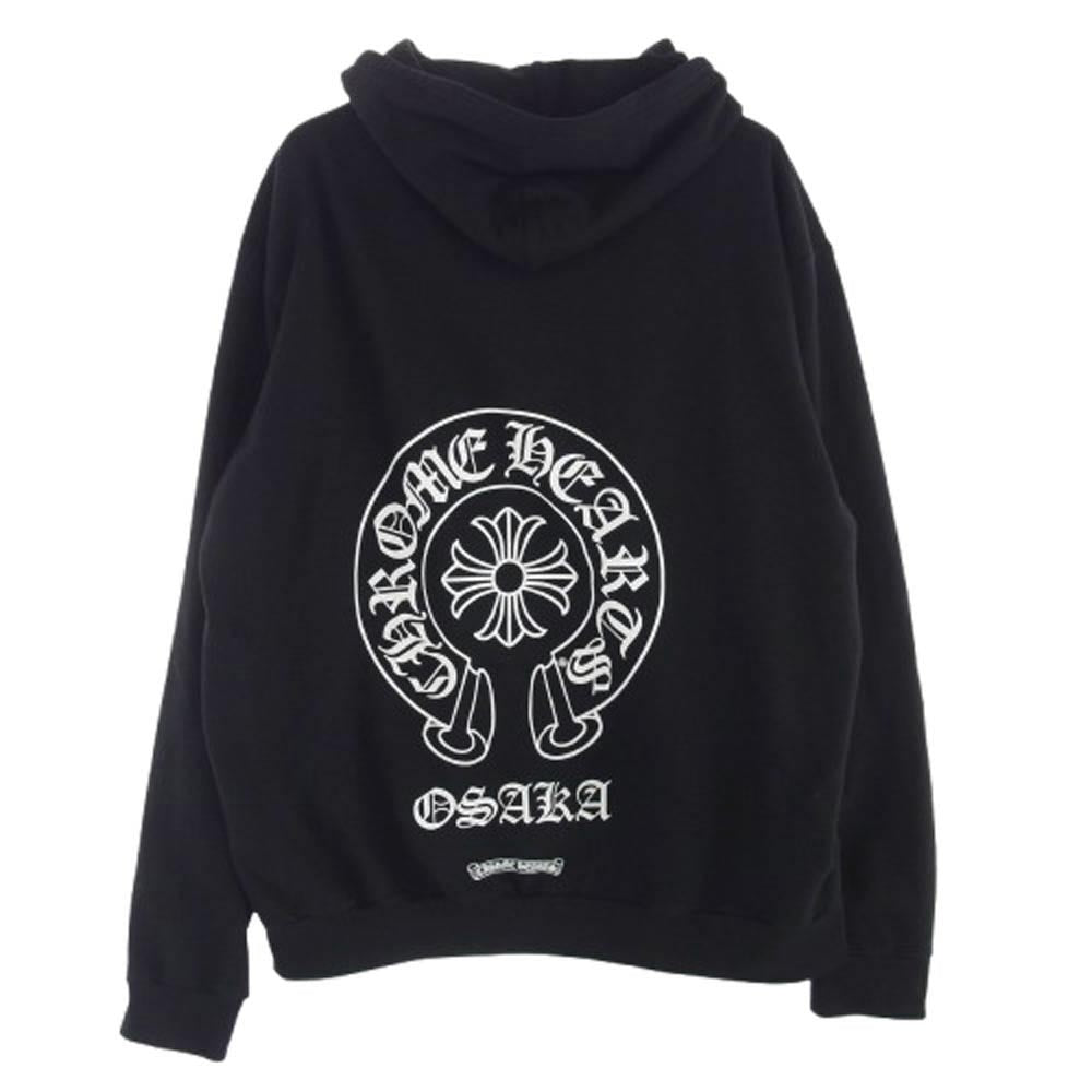 CHROME HEARTS クロムハーツ（原本無） 2025年グランフロント大阪店購入時レシート原本付属 SWTSHRT HD ZIP 大阪限定 ダガージップ ホースシュープリント フルジップ パーカー フーディー ブラック系 XL【中古】