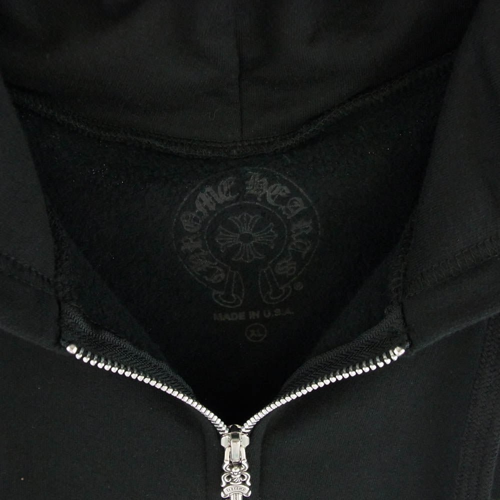 CHROME HEARTS クロムハーツ（原本無） 2025年グランフロント大阪店購入時レシート原本付属 SWTSHRT HD ZIP 大阪限定 ダガージップ ホースシュープリント フルジップ パーカー フーディー ブラック系 XL【中古】