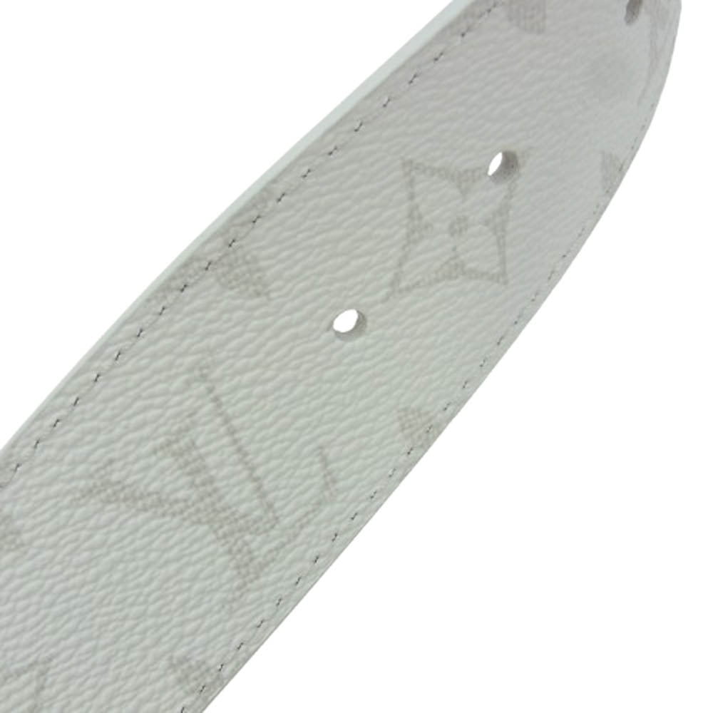 LOUIS VUITTON ルイ・ヴィトン M0158 モノグラム サンチュール LV アイコニック レザー ベルト ホワイト ホワイト系 36【新古品】【未使用】【中古】