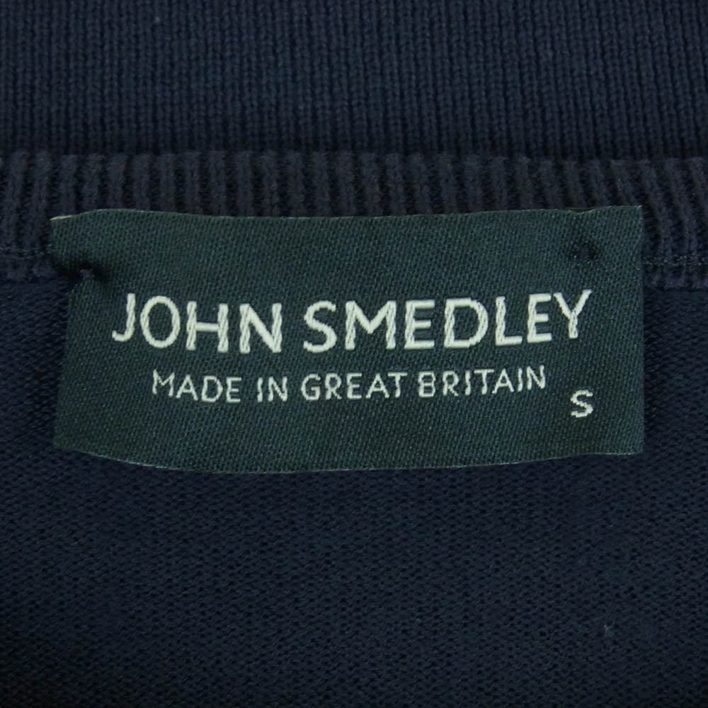 JOHN SMEDLEY ジョンスメドレー 英国製 クルーネック ニット セーター ダークネイビー系 S【中古】