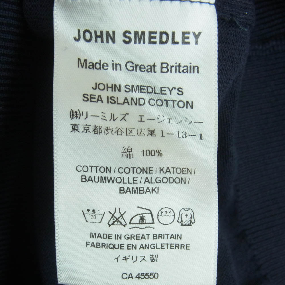 JOHN SMEDLEY ジョンスメドレー 英国製 クルーネック ニット セーター ダークネイビー系 S【中古】