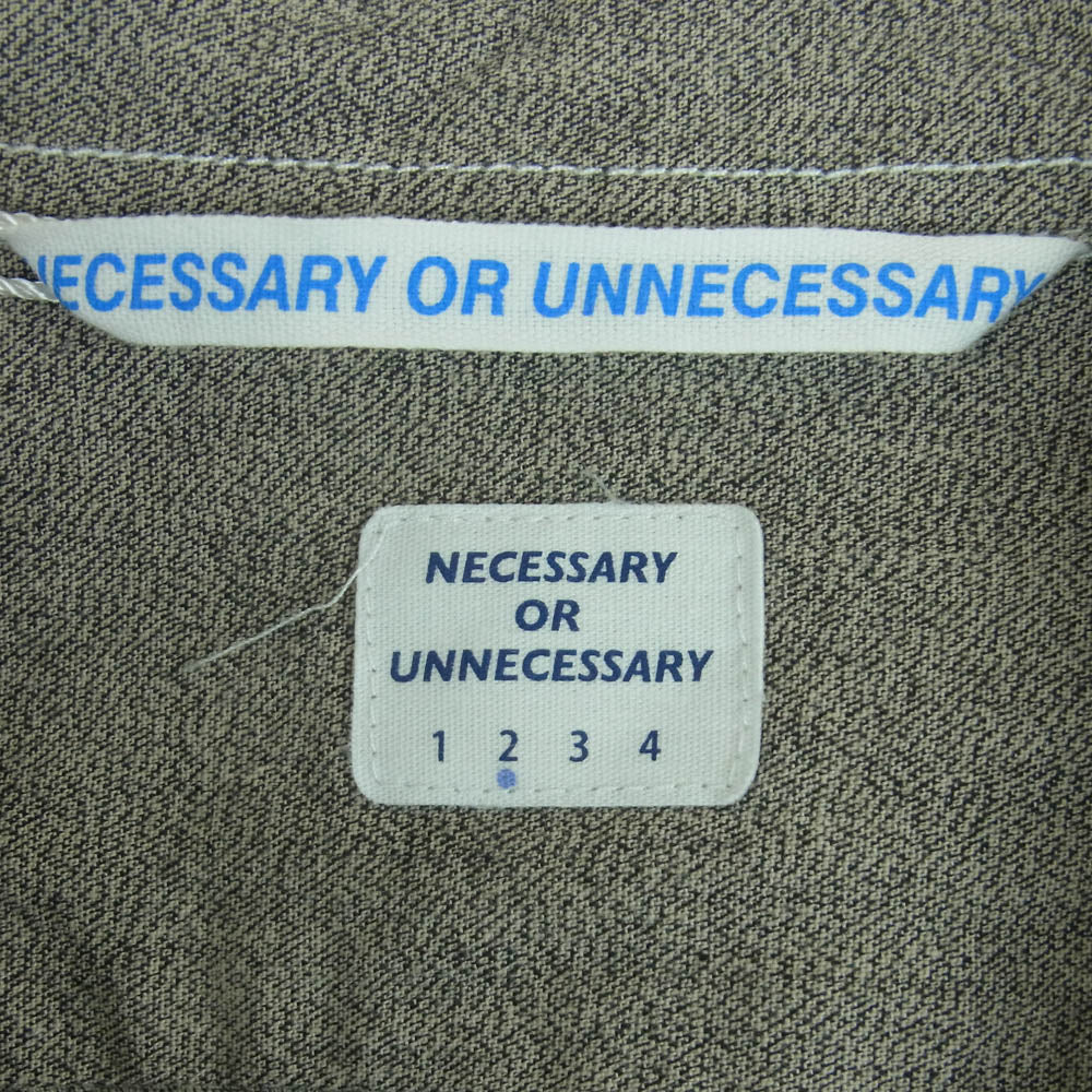 ネセサリー オア アンネセサリー Change Pocket  レギュラーカラー 半袖 シャツ グレー系 BLACK MIX M 2【中古】