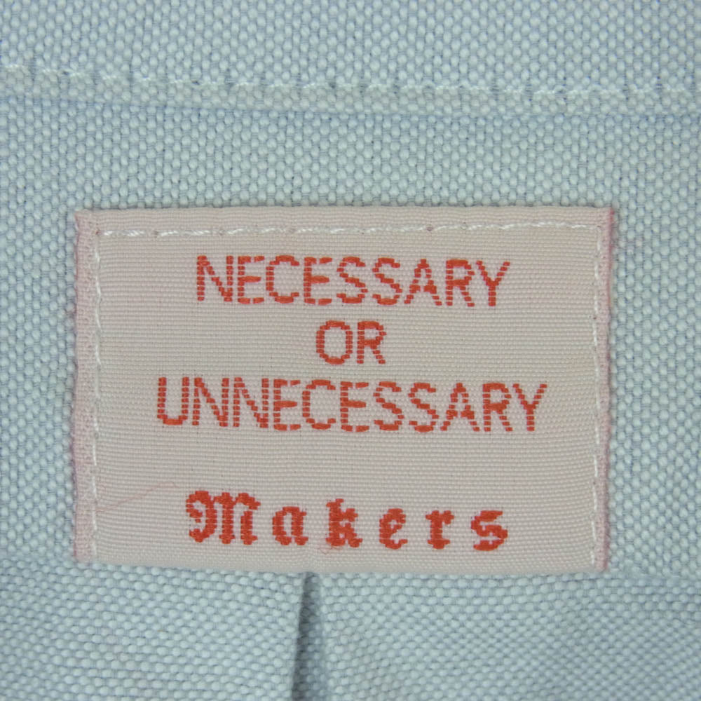 ネセサリー オア アンネセサリー プルオーバー コットン BD 長袖 シャツ ライトブルー系 15.5【中古】