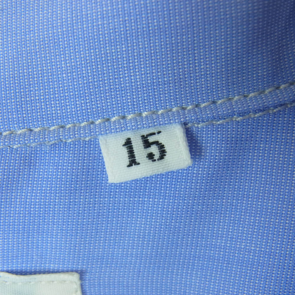 ワーカーズ Open Collar Shirt Broadcloth オープンカラー 長袖 シャツ コットン 日本製 ブルー系 15【中古】